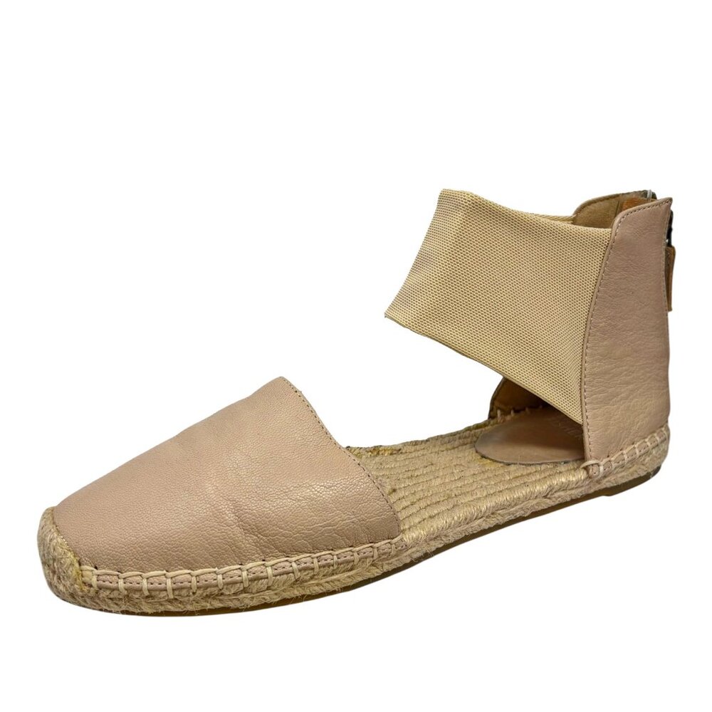 EILEEN FISHER Tan‎ Coy Leather Espadrille Skimmer Flats NWOB